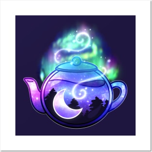 Aurora Borealis Teapot - Dreamy Aesthetic by heysoleilart Posters and Art